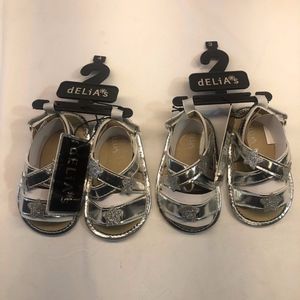 dELiAs Baby Girls Silver Fashion Sandals